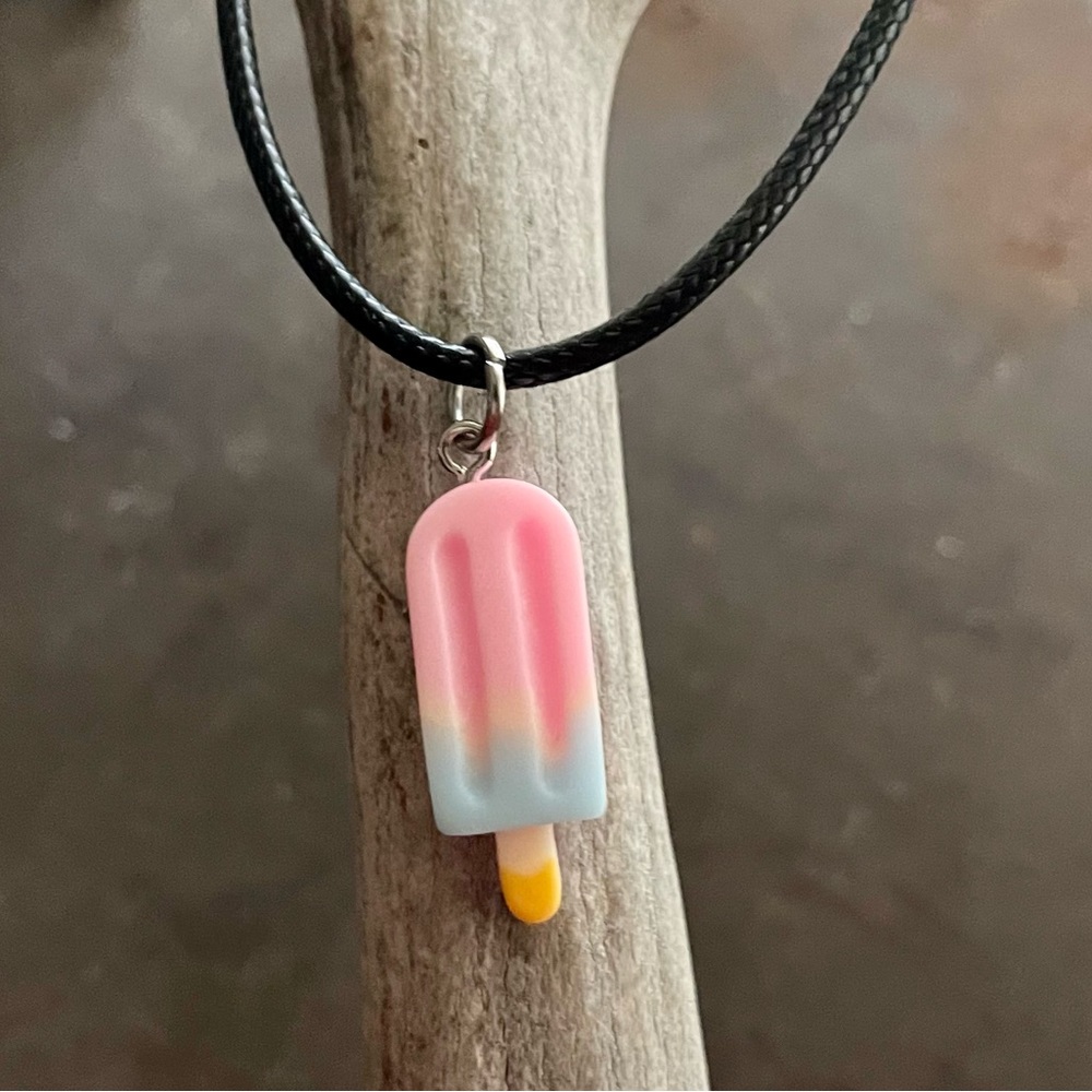 Simple Popsicle Ice Cream Charm Necklace Choker Resin Emo Punk Minimalist Y2k